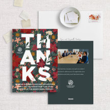 Tarjeta de vacaciones de invierno Floral Agradecim