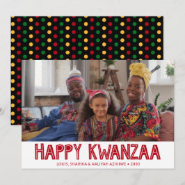 Festiva Tarjeta de vacaciones de Kwanzaa con foto feliz