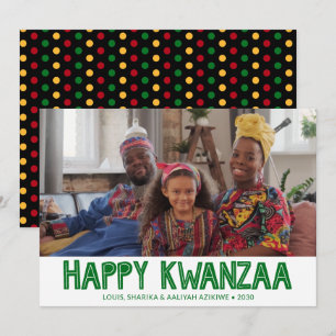 Festiva Tarjeta de vacaciones de Kwanzaa con foto feliz
