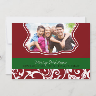 Festiva Tarjeta de vacaciones de la familia Damask Merry C
