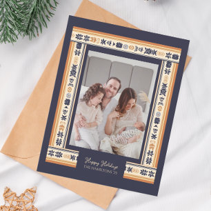 Festiva Tarjeta de vacaciones de la familia de fotos de la