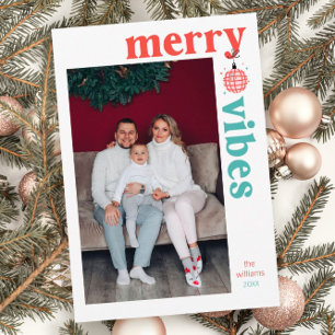 Festiva Tarjeta de vacaciones de la familia Merry Vibes Re