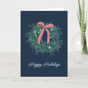 Festiva Tarjeta de vacaciones de la familia Wreath de invi