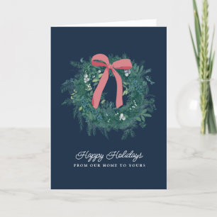 Festiva Tarjeta de vacaciones de la familia Wreath de invi
