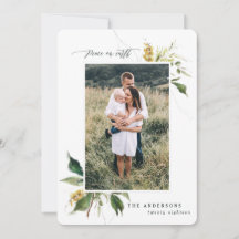 Tarjeta de vacaciones de la foto floral de la paz 