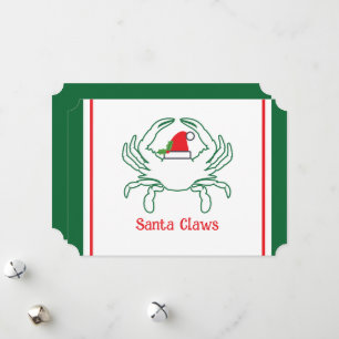 Festiva Tarjeta de vacaciones de la lista Santa Claws Naut