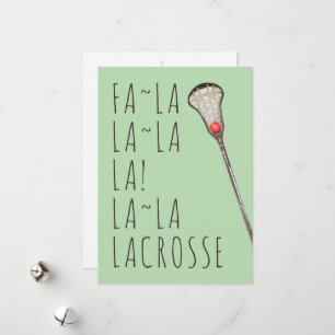 Festiva tarjeta de vacaciones de lacrosse para niñas