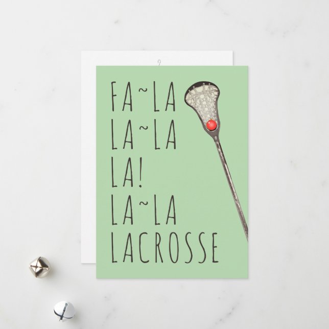 Festiva tarjeta de vacaciones de lacrosse para niñas (Anverso/Reverso In Situ)
