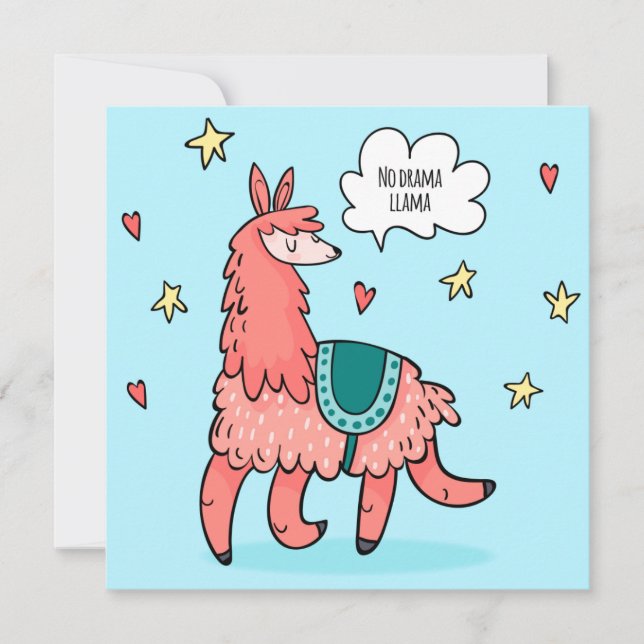 Festiva Tarjeta de vacaciones de llama (Anverso)