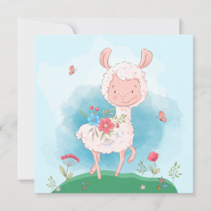 Festiva Tarjeta de vacaciones de llama