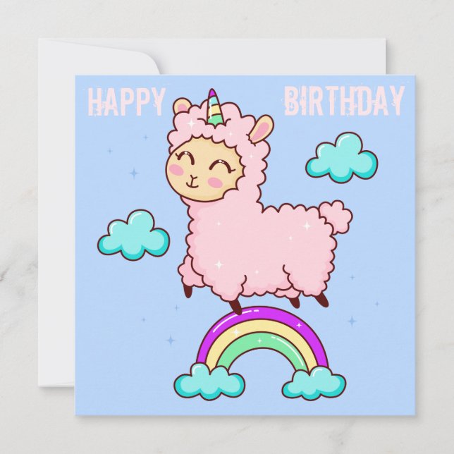 Festiva Tarjeta de vacaciones de llama (Anverso)