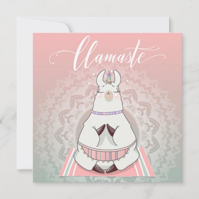 Festiva Tarjeta de vacaciones de Llama (Anverso)