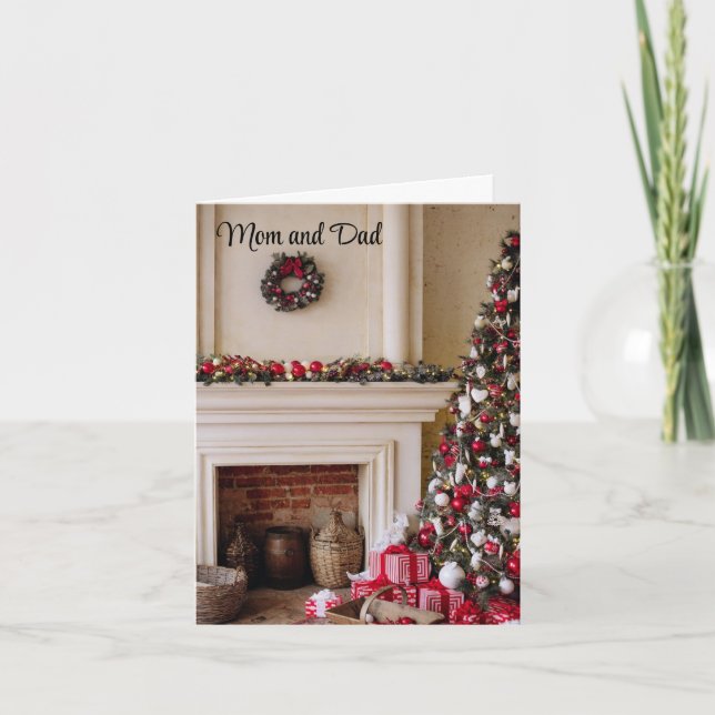 Festiva Tarjeta de vacaciones de mamá y papá (Anverso)