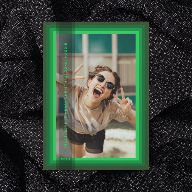 Festiva Tarjeta de vacaciones de marco verde (Subido por el creador)