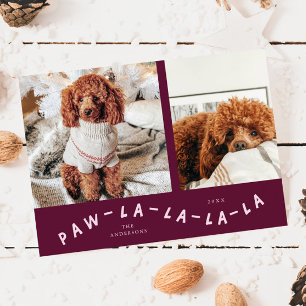Festiva Tarjeta de vacaciones de Mascota Paw-La-La-La-La-L