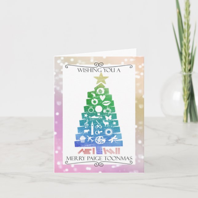 Festiva Tarjeta de vacaciones de Merry Paige Toonmas (Anverso)