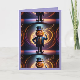 Festiva Tarjeta de vacaciones de Mr. Pumpkin's Magical Hal