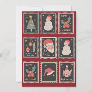 Festiva Tarjeta de vacaciones de Navidades clásicos