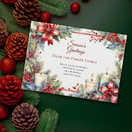 Festiva Tarjeta de vacaciones de Navidades de acuarela de 