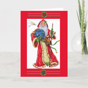 Festiva Tarjeta de vacaciones de Navidades de la Paz de Sa