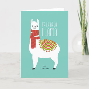 Festiva Tarjeta de vacaciones de Navidades de Llama