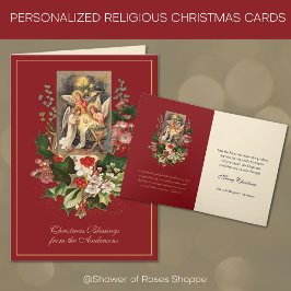 Festiva Tarjeta de vacaciones de Navidades de Natividad de