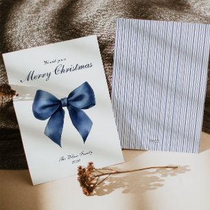 Festiva Tarjeta de vacaciones de Navidades de nudos azules