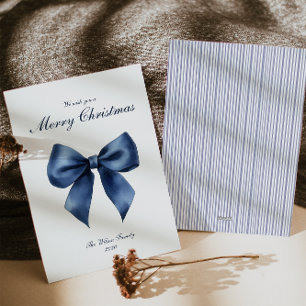 Festiva Tarjeta de vacaciones de Navidades de nudos azules