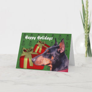 Festiva Tarjeta de vacaciones de Navidades de perro de Dob