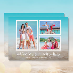 Festiva Tarjeta de vacaciones de Navidades de playa tropic