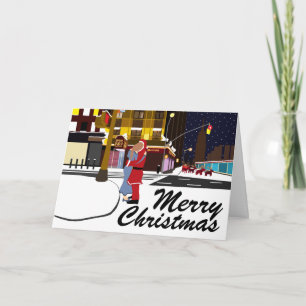 Festiva Tarjeta de vacaciones de Navidades de Santa Claus 