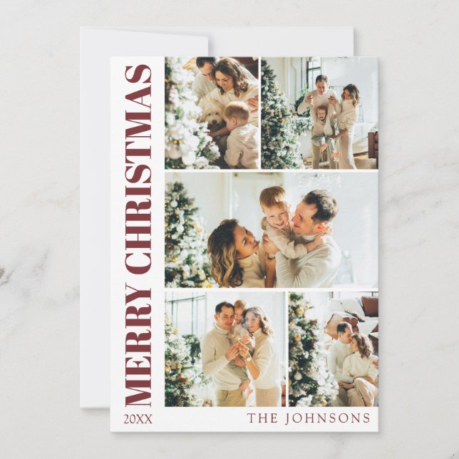 Festiva Tarjeta de vacaciones de Navidades familiares mode (Anverso)