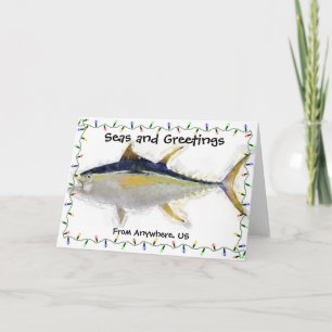 Festiva Tarjeta de vacaciones de Navidades náuticos Yellow