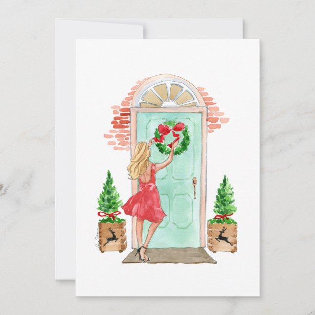 Festiva Tarjeta de vacaciones de navidades "Navidades coro (Anverso)