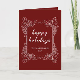 Festiva Tarjeta de vacaciones de Navidades plegados y eleg