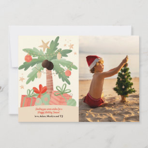 Festiva Tarjeta de vacaciones de Navidades tropicales