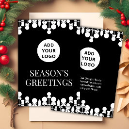 Festiva Tarjeta de vacaciones de negocios en blanco y negr