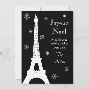 Festiva Tarjeta de vacaciones de nieve en París