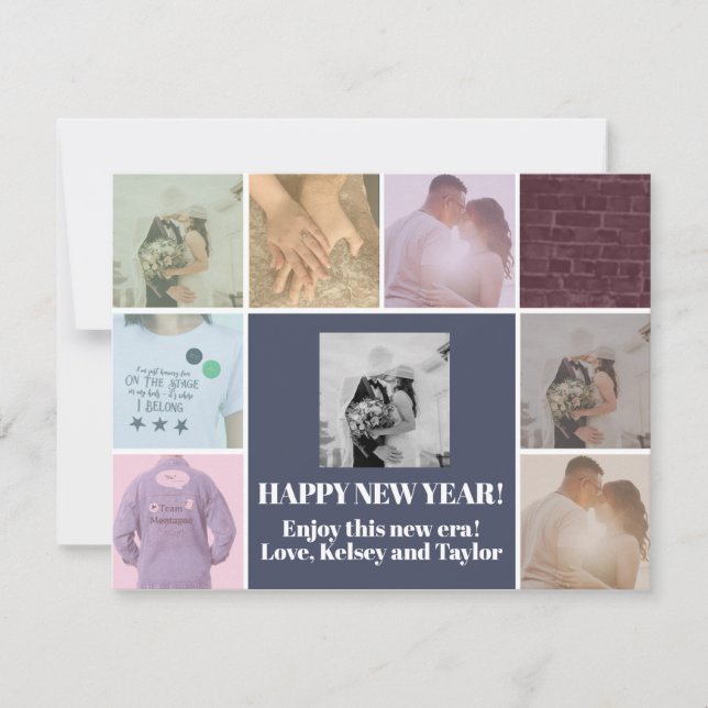 Festiva tarjeta de vacaciones de nuevas eras (Anverso)