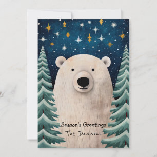 Festiva Tarjeta de vacaciones de oso polar caprichosa