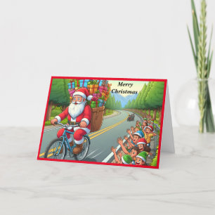 Festiva Tarjeta de vacaciones de Papá Noel doblada