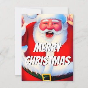 Festiva Tarjeta de vacaciones de Papá Noel lindo mensaje d