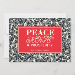 Festiva Tarjeta de vacaciones de papel de paz, esperanza y