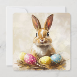 Festiva Tarjeta de vacaciones de Pascua Conejo Bunny Lindo