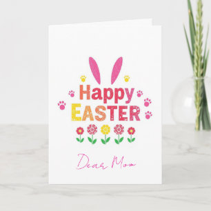 Festiva Tarjeta de vacaciones de Pascua feliz floral para 