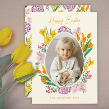 tarjeta de vacaciones de Pascua floral