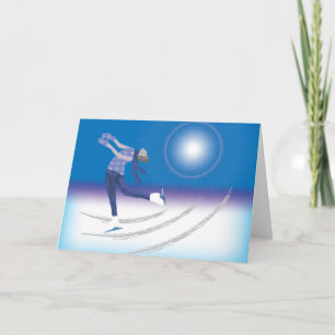 Festiva Tarjeta de vacaciones de patinadora sobre hielo el