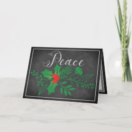 Festiva Tarjeta de vacaciones de paz | Faux Chalkboard
