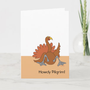 Festiva Tarjeta de vacaciones de peregrino Howdy