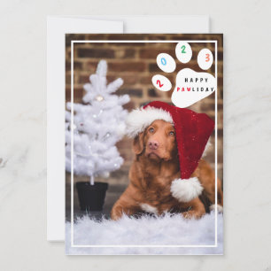 Festiva Tarjeta de vacaciones de perro brillante mascota f
